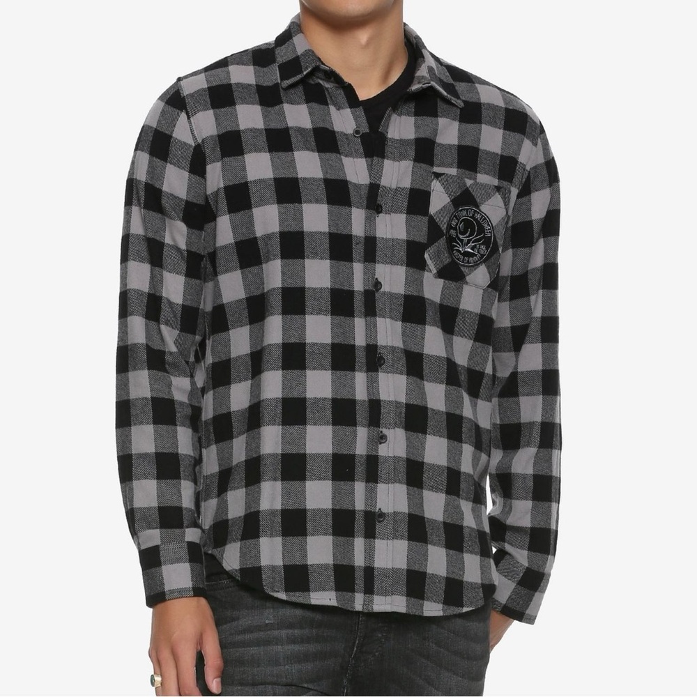 Men’s Disney Nightmare Before Christmas 25th Anniversary Button-Up Flannel Sz S